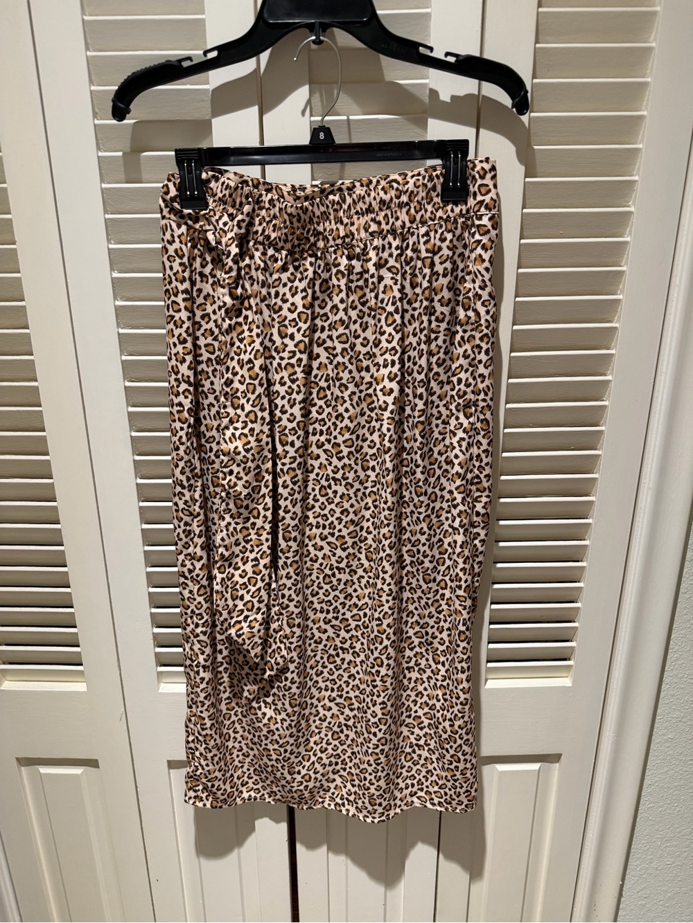 Leopard Print tank and Midi Skirt set - Beige Brown